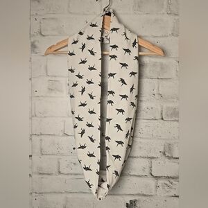 Organic Cotton Origami Crane Infinity Scarf | Black & White Minimalist